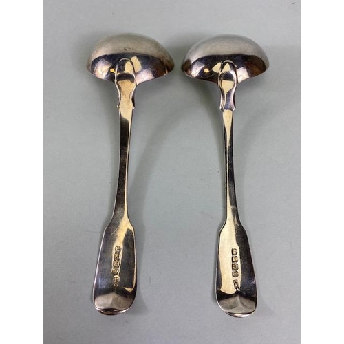 22a - Pair of Hallmarked Silver Georgian ladles Hallmarked for London 1823 by maker WC approx 18cm in leng... 