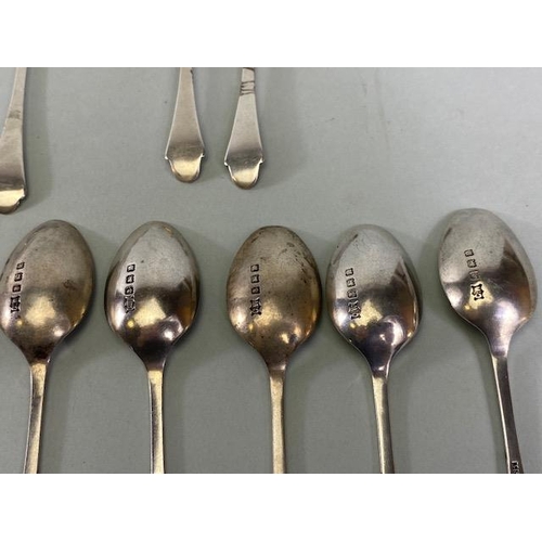 27a - Collection of silver teaspoons to include a set of six London hallmarked examples, four Irish exampl... 