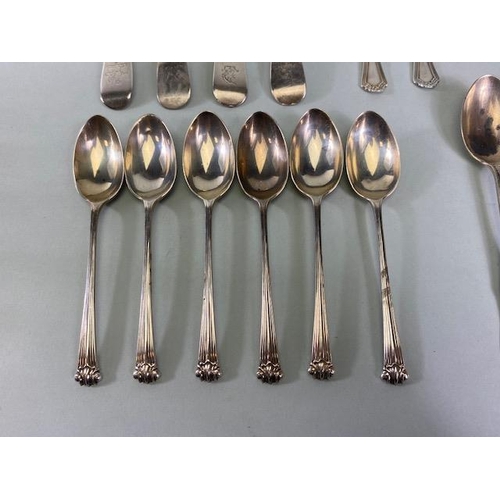 27a - Collection of silver teaspoons to include a set of six London hallmarked examples, four Irish exampl... 