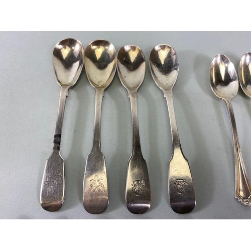 27a - Collection of silver teaspoons to include a set of six London hallmarked examples, four Irish exampl... 