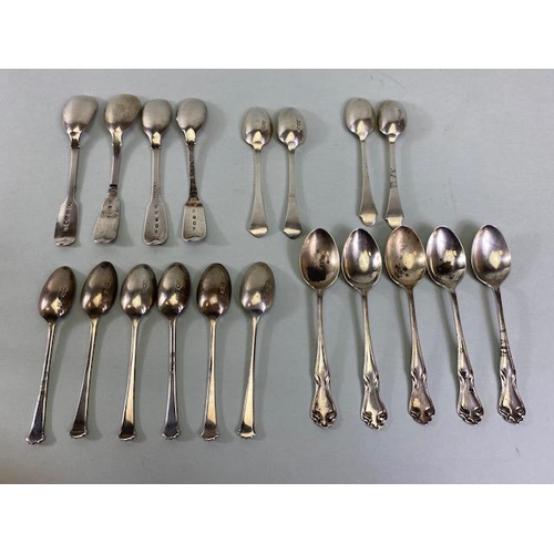 27a - Collection of silver teaspoons to include a set of six London hallmarked examples, four Irish exampl... 