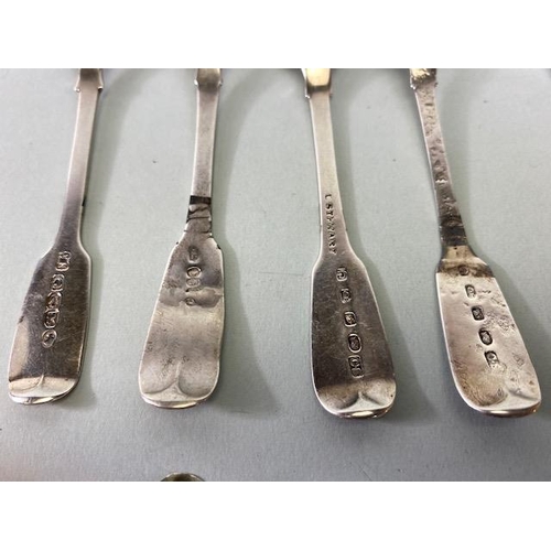 27a - Collection of silver teaspoons to include a set of six London hallmarked examples, four Irish exampl... 