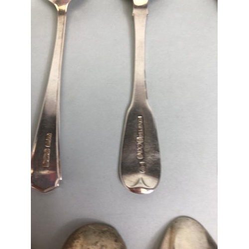 33 - Collection of silver hallmarked spoons with Georgian and Irish Silver examples (10) approx 180g