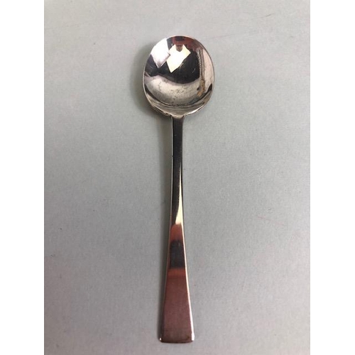 45 - Antique silver, cased set of six English hall marked silver coffee spoons approximately 34.7g