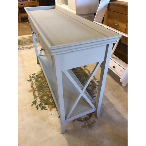 470 - Vintage furniture Grey painted Buffet wall unit 3 drawers over a lower shelf approximately 127 x 42 ... 