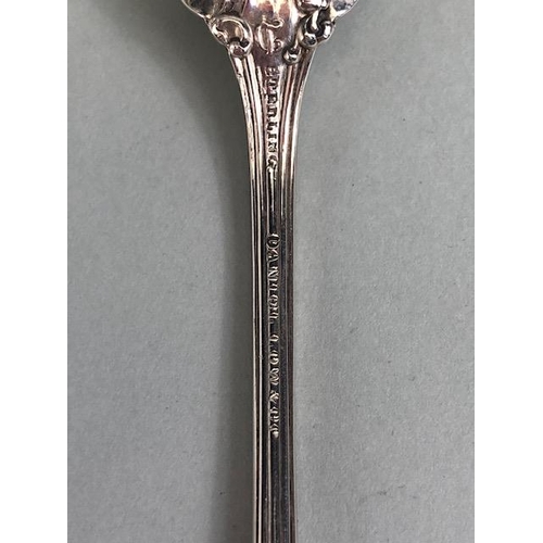 54 - Antique silver, set of six ornate sterling silver pickle forks, Georgian tea caddy spoon Birmingham ... 