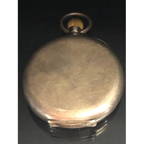 67 - Antique silver cased open face  pocket watch by the Tavannes watch company, white dial with Arabic n... 