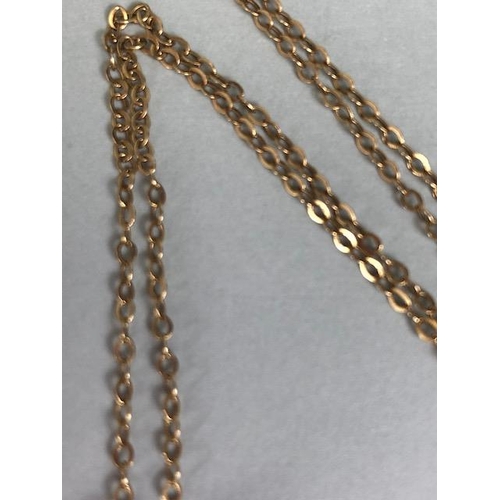 7 - 9ct Gold chain with two similar 9ct Gold pendants set the daisy pattern gemstones (approx 3.7g)