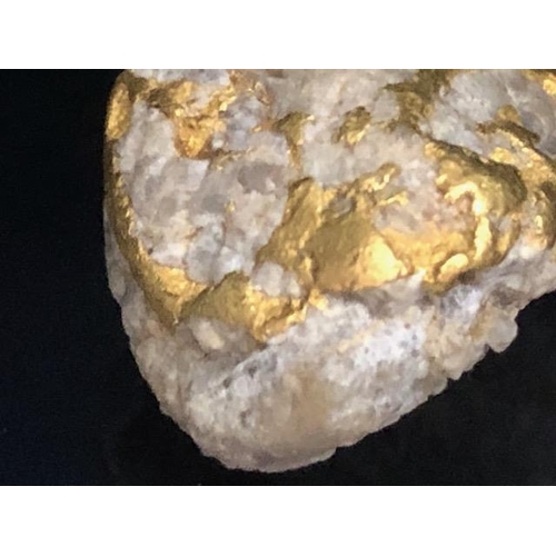 81 - Gold Specimen interest, rare opportunity to purchase a smooth gold and quartz nugget as dredged from... 