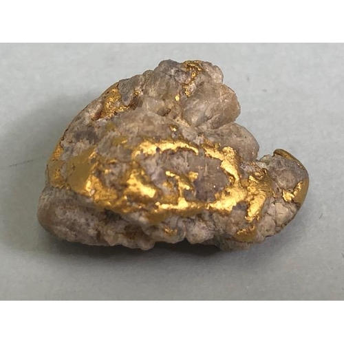 81 - Gold Specimen interest, rare opportunity to purchase a smooth gold and quartz nugget as dredged from... 