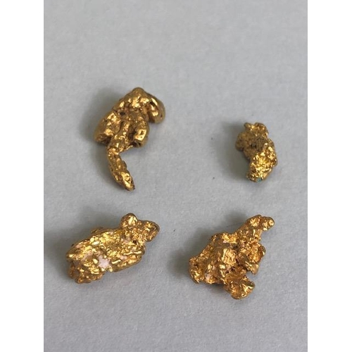 83 - Gold Specimen interest, rare opportunity to purchase four rough gold nuggets as dredged from the Fea... 