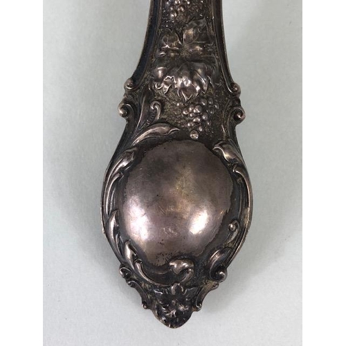 87 - Antique Silver, silver hallmarked hair brush and comb, decorated with flying cherubs and grape vines