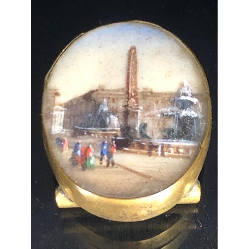 89 - Antique Jewellery, pair of 19th century miniature paintings in gilt frames from the grand tour, depi... 