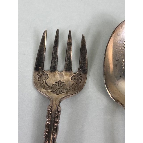 90 - Antique silver collection of items to include tongs, napkin rings, spoons approximately 124.03g