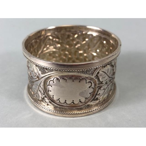 1 - Set of six hallmarked silver napkin rings by maker Vale Brothers & Sermon each with unmarked cartouc... 