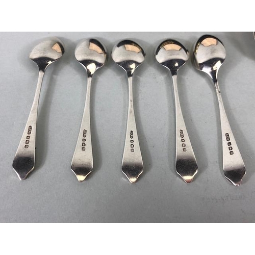 29 - Set of six hallmarked silver rat tail pattern teaspoons by make J B Chatterley & Sons Ltd and two se... 