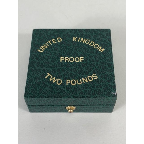 41 - Gold Coins, UK Royal Mint 1986 proof £2.00 coin, in original box with certificate