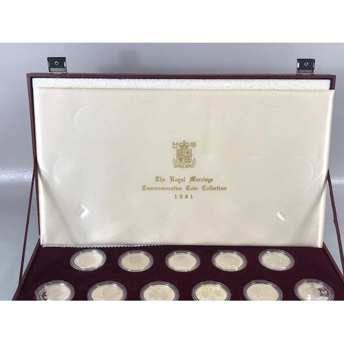 45 - Silver Coins, Royal Mint, Royal Marriage Silver Proof Coin Commemorative collection, 16 coins in ori... 