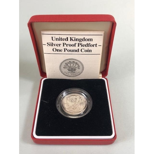 52 - Coins, group of British silver proof coins to include 1997 Silver proof Piedfort one pound coin in b... 