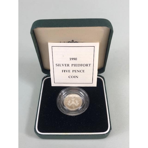 53 - Coins, Group of British Royal Mint silver proof coins, 1993 Silver Proof one pound coin in case with... 