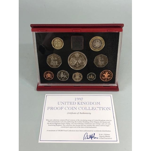 60 - Coins, group of Royal Mint United Kingdom Proof Coin collections, all in original cases with certifi... 