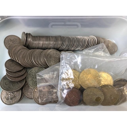 61 - Coins, quantity of British used circulated coins from the reign of Victoria through to QE2, to inclu... 