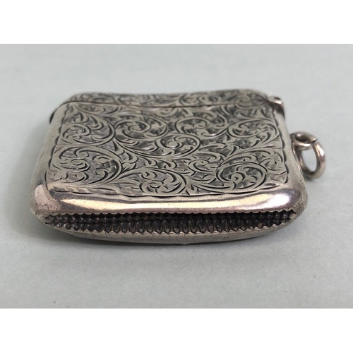 11 - Victorian Silver vesta case with blank cartouche hallmarked for Birmingham by maker Constantine & Fl... 