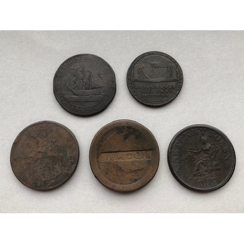 118 - Coin Token Interest,  Iron Bridge at Coalbrook dale 1792,  Bristol patent Sheathing nail penny token... 