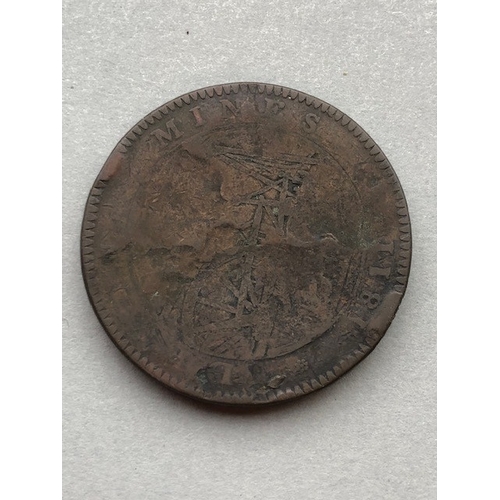 118 - Coin Token Interest,  Iron Bridge at Coalbrook dale 1792,  Bristol patent Sheathing nail penny token... 