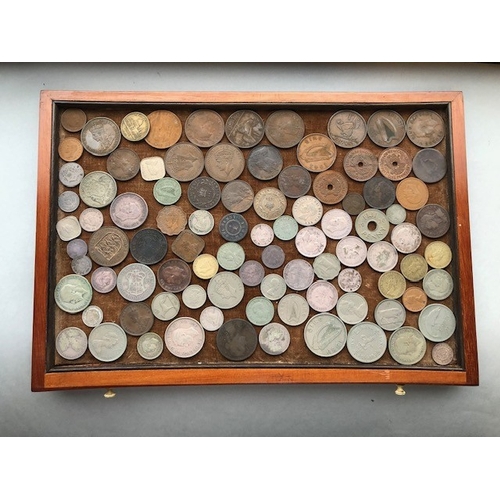 120 - Antique collectable coins, collection of  Bronze, Copper, and Silver British and colonial coins hous... 