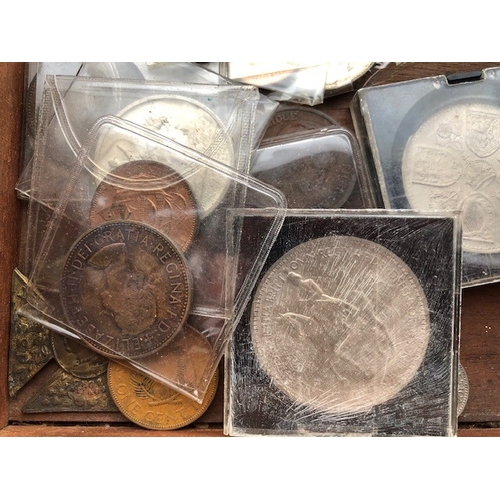 120 - Antique collectable coins, collection of  Bronze, Copper, and Silver British and colonial coins hous... 