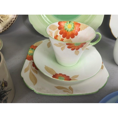 122 - Collectable ceramics to include Clarice Cliff, Crocus pattern cup and saucer, floral preserve pot,  ... 