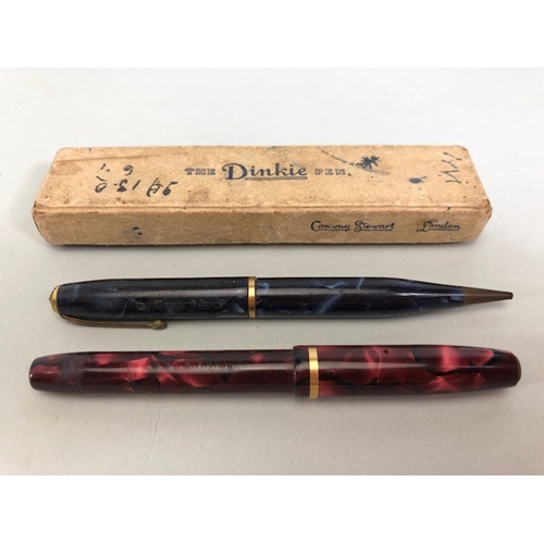 126 - Vintage pens, fountain pen and pencil Dinkies by Conway in their original box