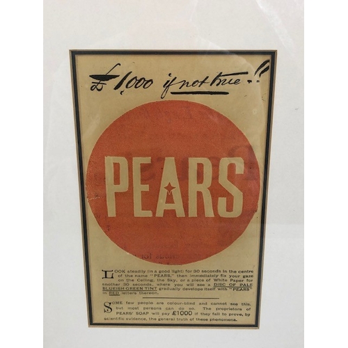 133 - Vintage Advertising collectables, three framed and glazed adverts for pears soap, each approximately... 