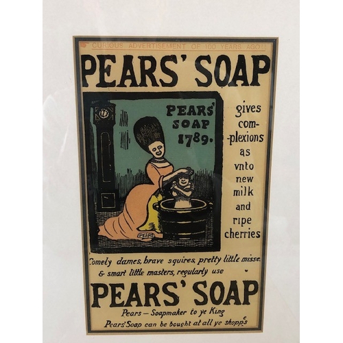 133 - Vintage Advertising collectables, three framed and glazed adverts for pears soap, each approximately... 