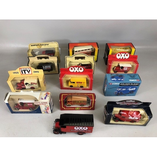 157 - Collectable DI-Cast advertising Vehicles relating to OXO, including Corgi, yester years, Days Gone, ... 