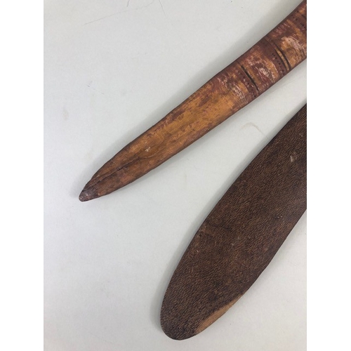 160 - Tribal art, Ethnographical interest, Two 19th Century Australian Aboriginal Boomerang Clubs, one of ... 