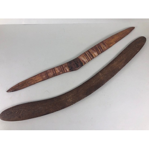 160 - Tribal art, Ethnographical interest, Two 19th Century Australian Aboriginal Boomerang Clubs, one of ... 