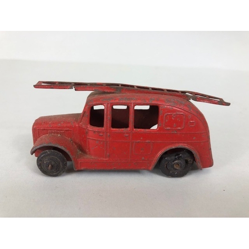 180 - Vintage toys, mid 20th century play worn  Dinky Meccano Die cast  cars inc short fire engine, milita... 