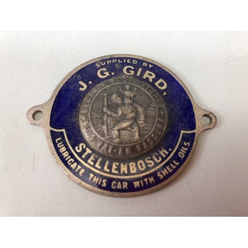 182 - Vintage garage and motoring memorabilia, group of car dashboard St Christopher dealership plaques fo... 