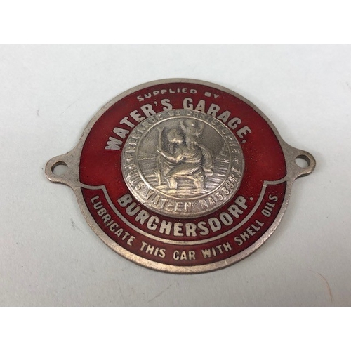 182 - Vintage garage and motoring memorabilia, group of car dashboard St Christopher dealership plaques fo... 