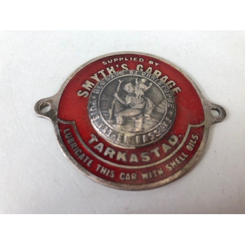 183 - Vintage garage and motoring memorabilia, group of car dashboard St Christopher dealership plaques fo... 