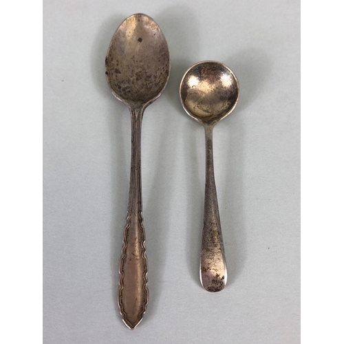 2 - Collection of silver hallmarked flatware to include spoons, fork and a Victorian Silver hallmarked f... 