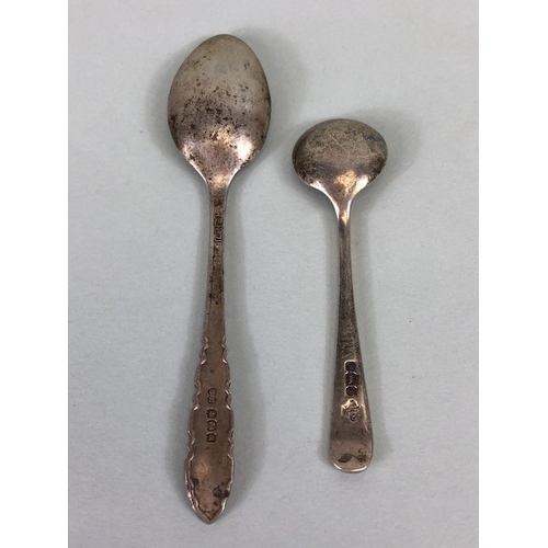 2 - Collection of silver hallmarked flatware to include spoons, fork and a Victorian Silver hallmarked f... 