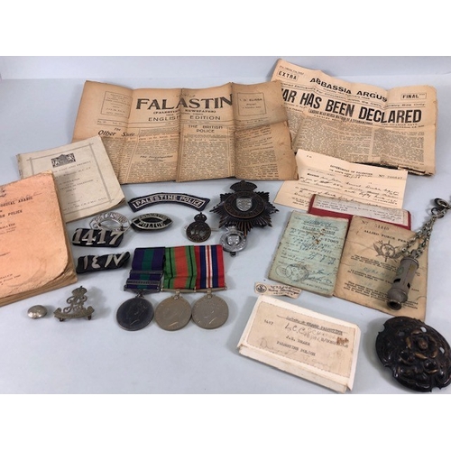 220 - Militaria, Police Interest , British Trio of medals the GSM for 1417 B/Const J E Drake PAL Police, a... 