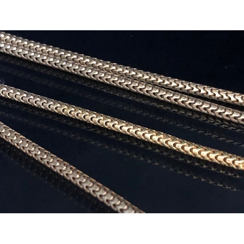 23 - 9ct Gold snake style watch chain with 9ct gold Albert, hallmarked to clasp and Albert approx 44cm in... 