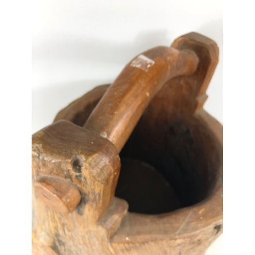 236 - Oriental wooden stump bucket approximately 36 x 27cm