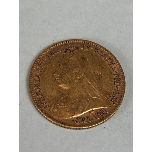 37 - Gold half sovereign, Queen Victoria, 1896