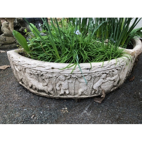 411 - Semi circular garden planters made up of two quarter pots (2)