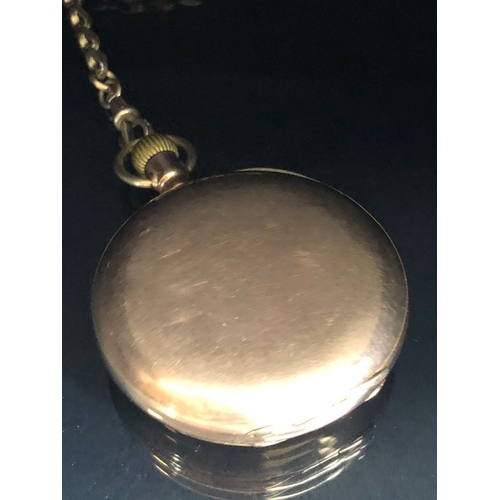 42 - Antique Half hunter gold pocket watch the case marked K9, white dial with Roman numerals and inset s... 